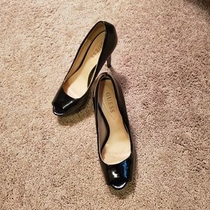 Guess  Black Patent Leather PeepToe Heels